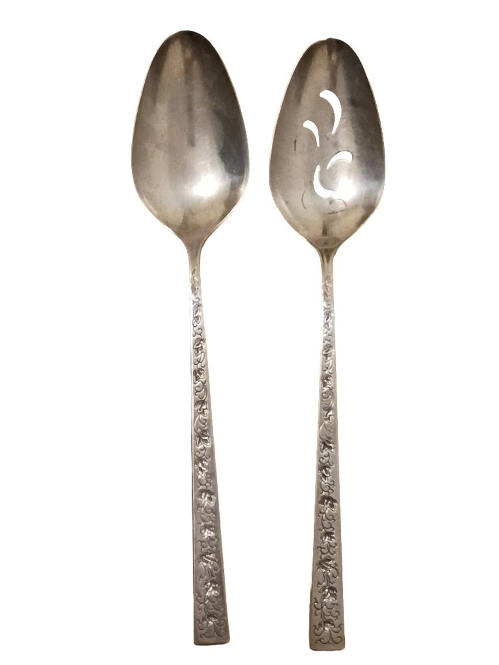 Antique Silver Plate Serving Spoons, Silverware Set